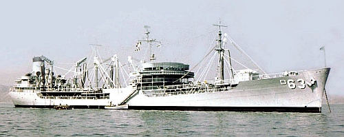USS Chipola (AO-63) at anchor at Hong Kong in 1962