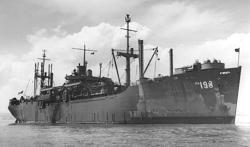 USS McCracken (APA-198) anchored in San Francisco Bay, circa 1946