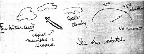 J.M. Williams 1939 UFO Sketch Pittsburgh, Pennslyvania 
