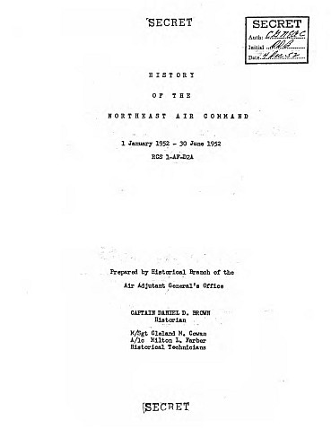 HISTORY OF NORTHEAST AIR COMMAND Jan - Dec 1952