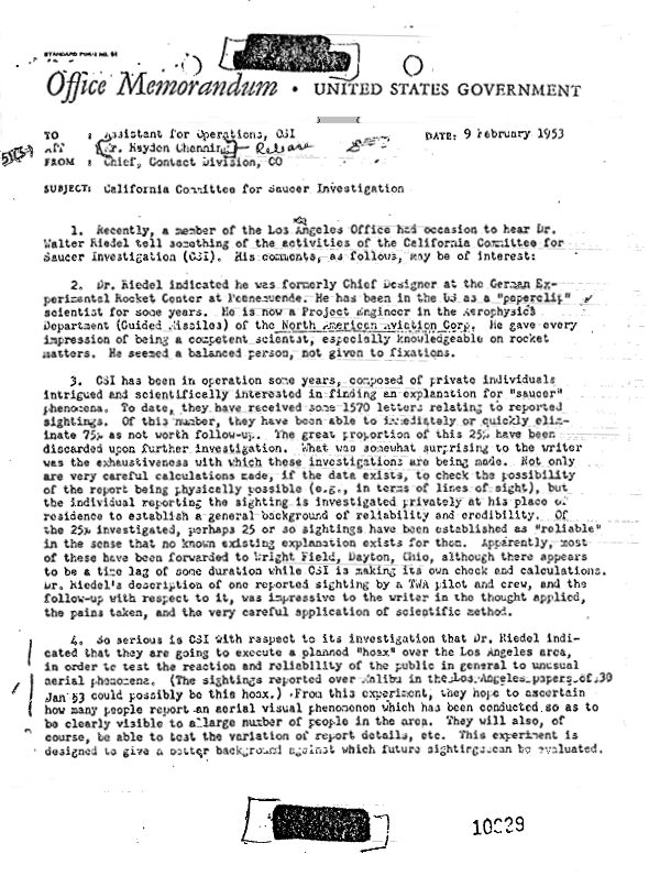 CSI - CIA Feb 9, 1953 - Page One