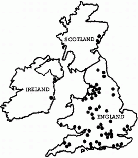 UK Map of 1967 Flap Locations